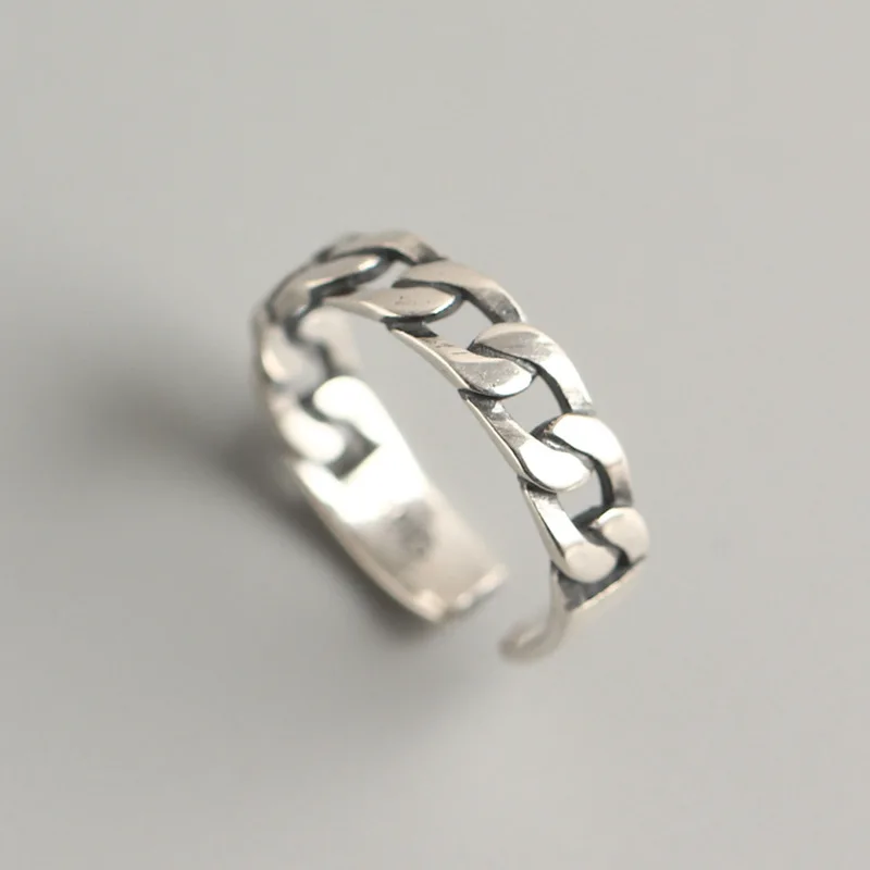 Корейское Открытое кольцо из чистого серебра s925 пробы модные геометрические