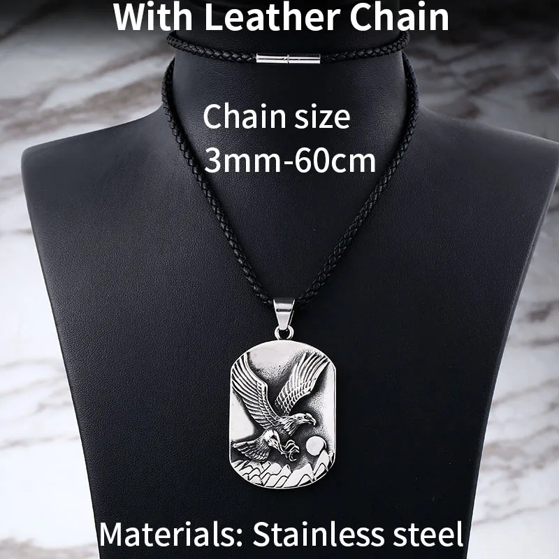 steel Beier 316L вакуумная Кофеварка животное мужской кулон Орел чеканка ожерелье LLLHP104P - Окраска металла: steel