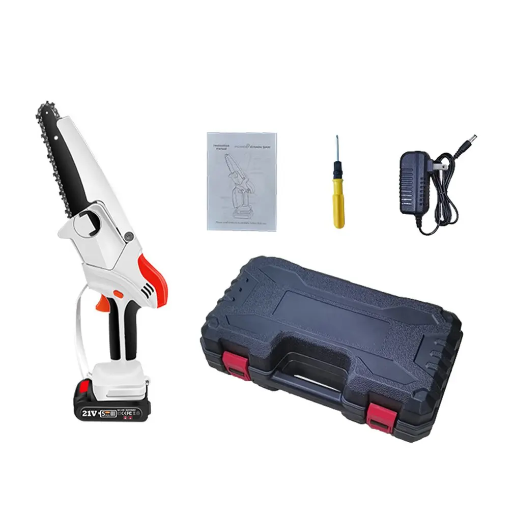 

Electric Chain Saw Cordless Garden Logging Saw Handheld Mini 21V Electric Chain Ergonomic Handle Saw