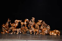 3 china lucky seikos boxwood zodiac statue chinese zodiac set of animal statues dragon pig and dog