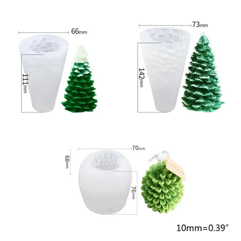 

Christmas Tree Silicone Mold Pine Fruit Shape Cake Molds DIY Handmade Candle Baking Aromatherapy Making