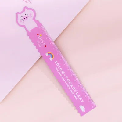 Бургундия Милые Креативные принадлежности Kawaii для учеников начальной школы мультяшная Милая 15 см линейка может быть согнута мягкая линейка волнистая линейка Лидер продаж - Цвет: Бургундия