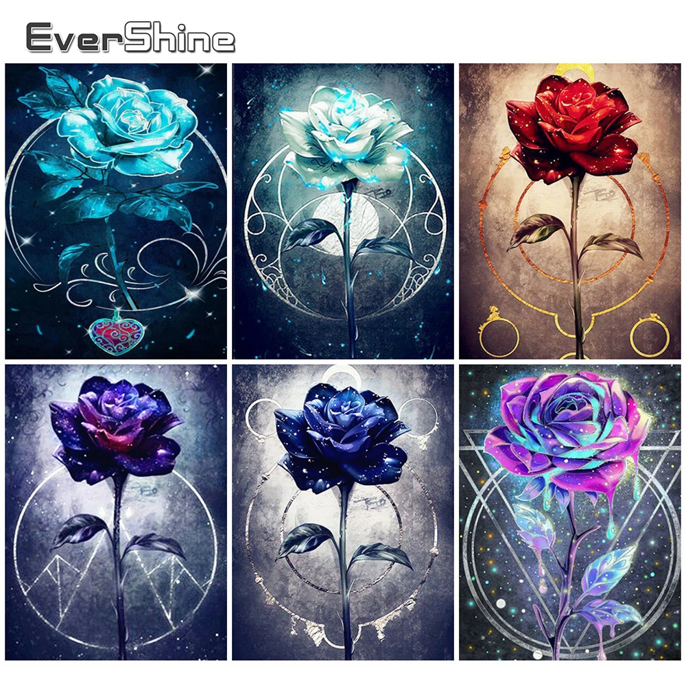 

EverShine 5D алмазная живопись, роза, полная вышивка крестиком, алмазная вышивка, цветок, ручная работа, стразы, мозаика, домашний декор