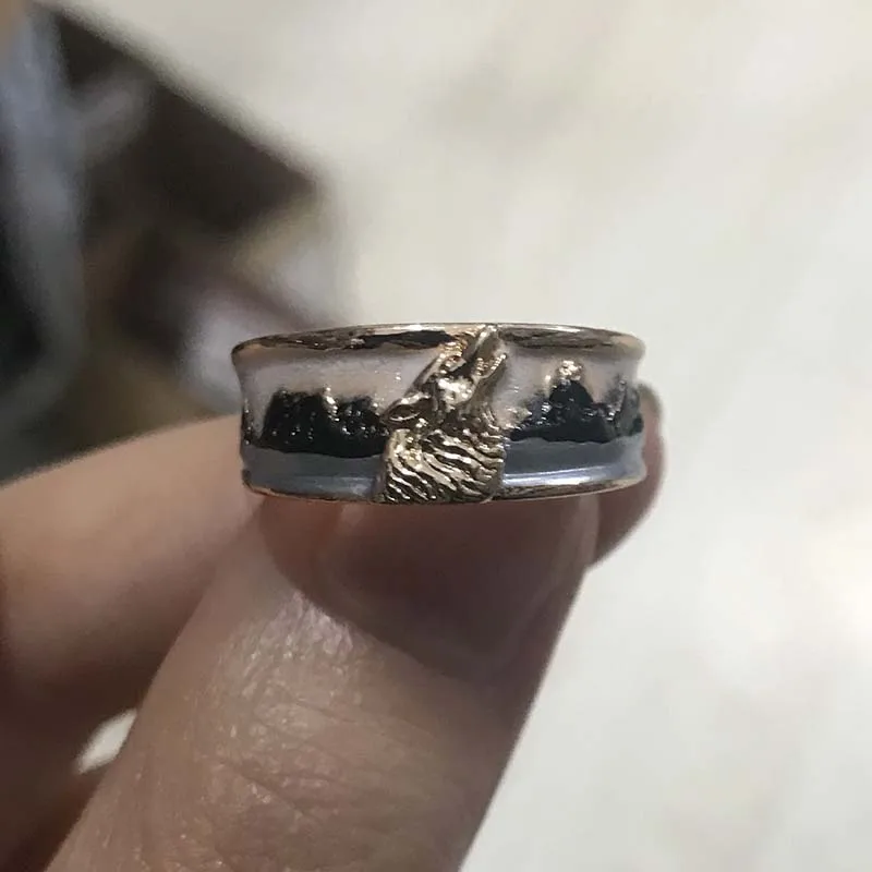 Винтаж панк Call Of дикого волка кольца для Для мужчин Обручальное Обручение t