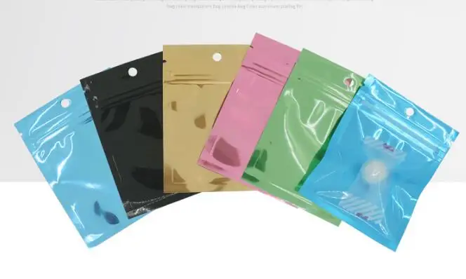 

Color aluminum foil ziplock bag translucent small gift trial bag card jewelry jewelry packaging bag 100 price