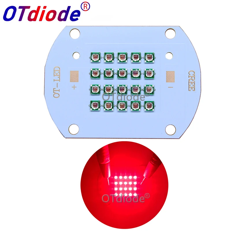 660 Nm 50w 60w Cob Emitter+driver+heatsink+cooler+lens Reflector