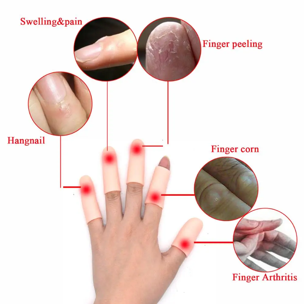 12 шт. силиконовые гелевые защитные колпачки для пальцев защита треснувших и