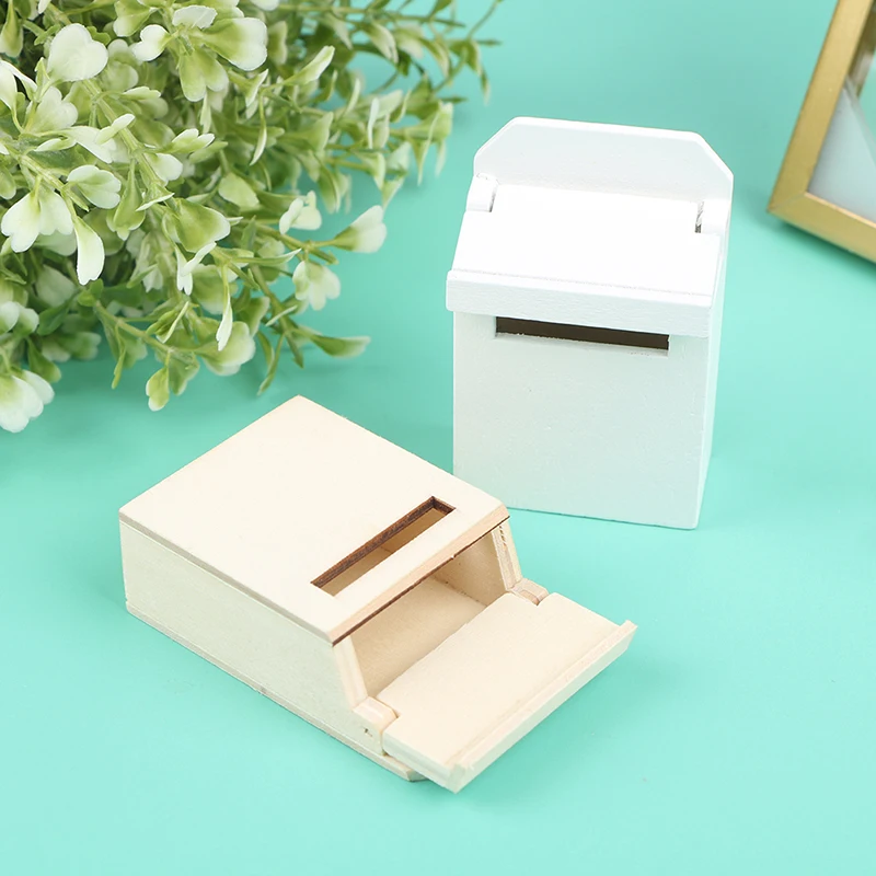 1Pc 1/12 Scale Dollhouse Wooden Mailbox With Decal Miniature for Fairy Garden Door Decor Kids Furniture Toys | Игрушки и хобби