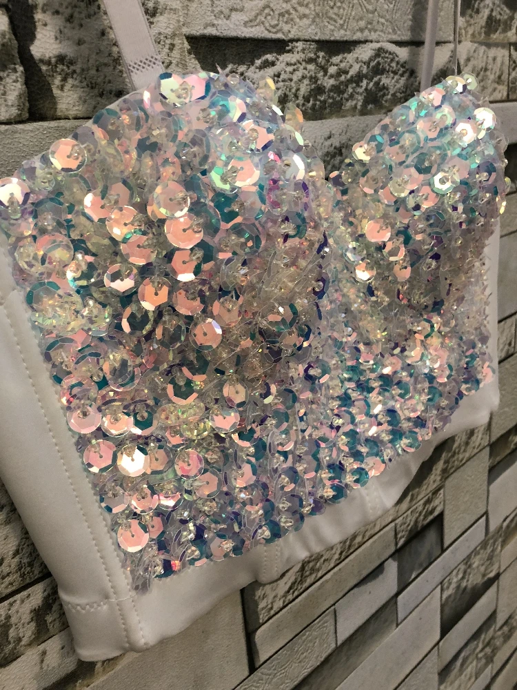 Женский топ без рукавов с блестками тонкий высокой талией сексуальный бюстье