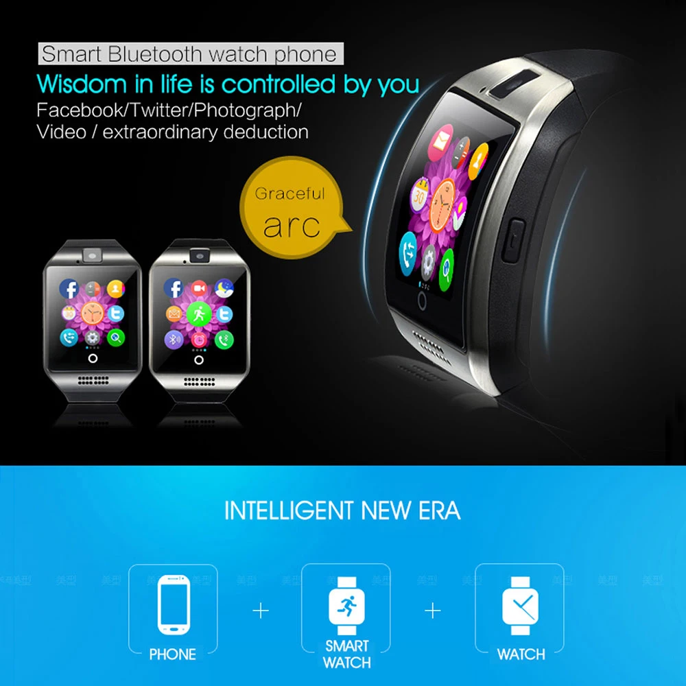 

Hot Sell Q18 Bluetooth Smart Watch Men Busiess Touch Screen Big Battery Support TF 2G Sim Card Camera Women Smartwatch 2020