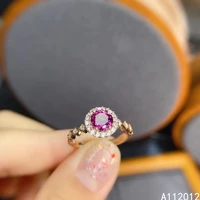 kjjeaxcmy fine jewelry s925 sterling silver inlaid natural gemstone garnet new girl fashion ring support test chinese style