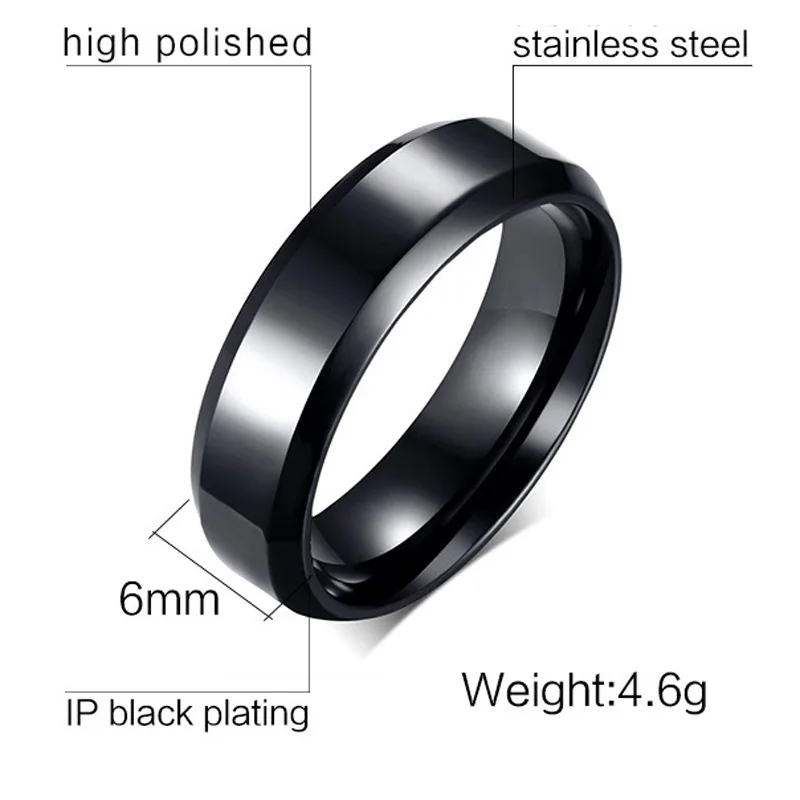 Мужское кольцо Wo Men s Titanium Black | Украшения и аксессуары