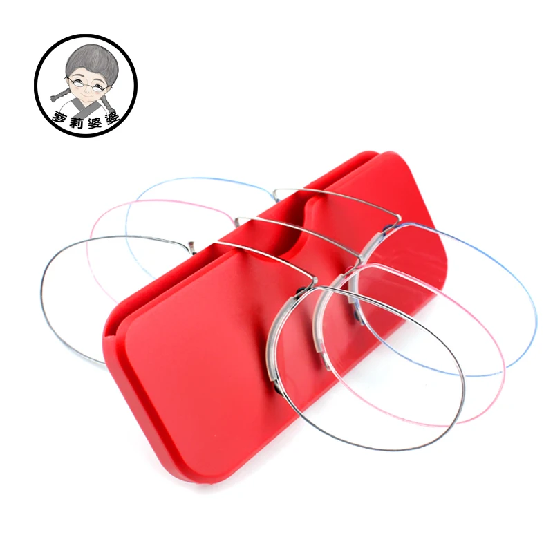 

Очки для чтения 1.0 до 4.0 Портативный кошелек читателю случае зажим для носа на мини очки для чтения с случае