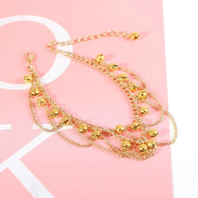 Золотая металлическая цепочка с кисточкой|Анклеты| |