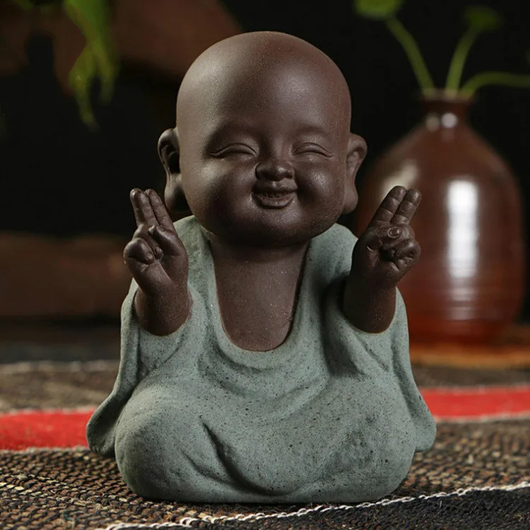 Статуя Будды маленький монах песок керамическое искусство домашний клуб