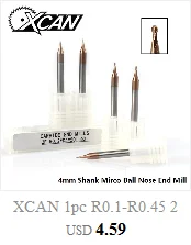 XCAN R0.25-R2.0 Nano с голубым покрытием 2 Флейта Карбид Концевая фреза ЧПУ конический шаровой нос фреза Деревообработка Гравировка Бит