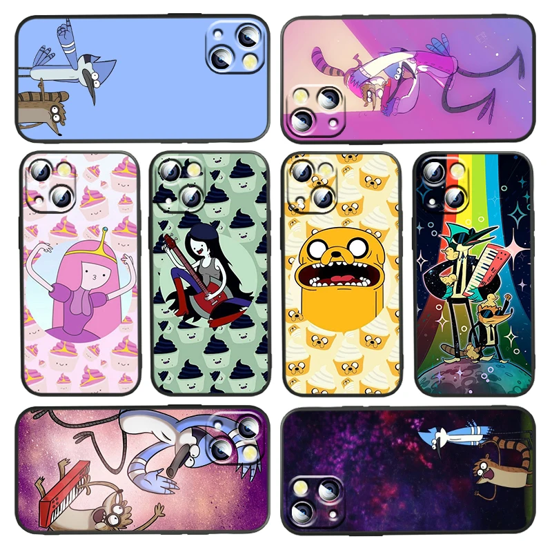 

Anime Adventure time Phone Case For Apple iPhone 13 12 11 SE XS XR X 7 8 6 5 S mini Plus Pro MAX 2020 Black Soft TPU Cover