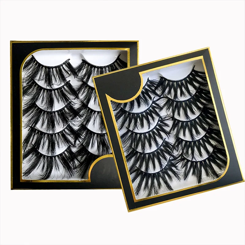 

Cat Eye Mink Eyelashes Nautral Fluffy False Eyelashes 5D Reusable Soft Fake Eyelashes 5 Pairs Pack 25mm Eye Lashes