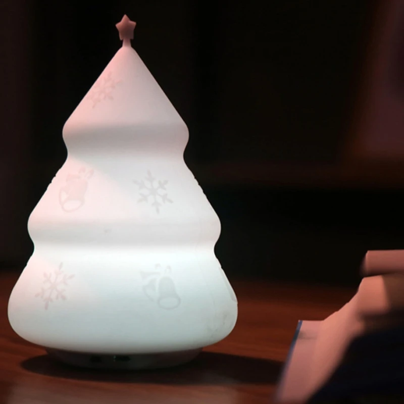 

Toddler Silicone Night Light Cute LED Xmas Santa Shaped 1W Night Light with Touch Sensor Portable for Christmas Gift