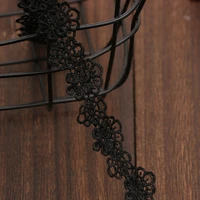 2 3cm 15yards black water soluble polyester lace trim fabric ribbons diy garment dress curtain accessories sewing
