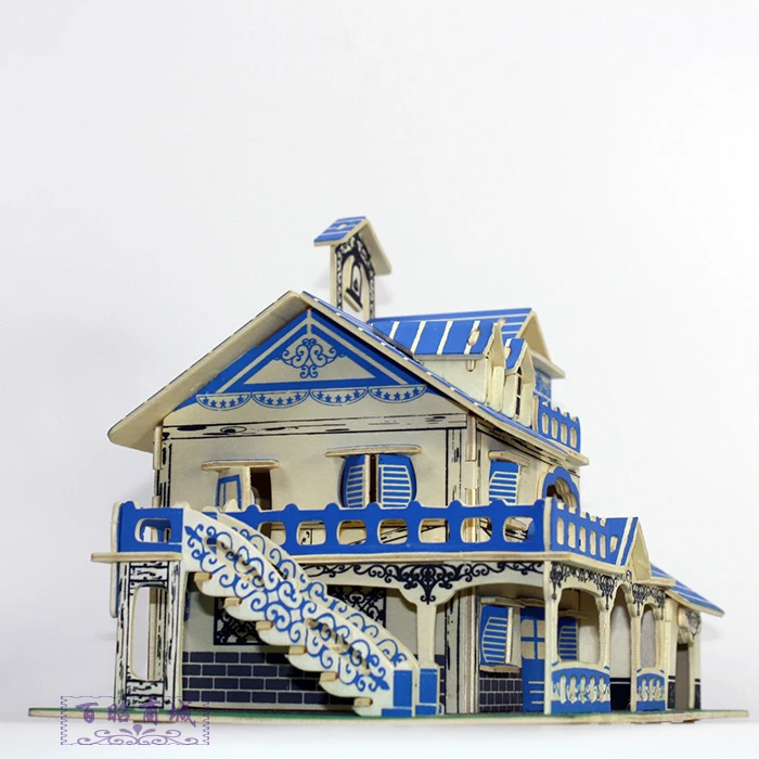 Деревянная 3d-игрушка сборный пляжный домик вилла очаровательная деревянная игра