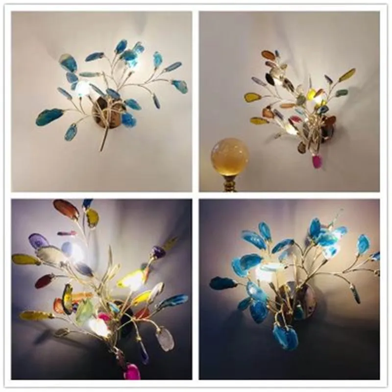 Скандинавский Агат настенный светильник для гостиной современный