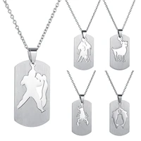 12 constellation fashion pendant necklaces stainless steel silver color necklace for men women dropshippingbirthday party gifts