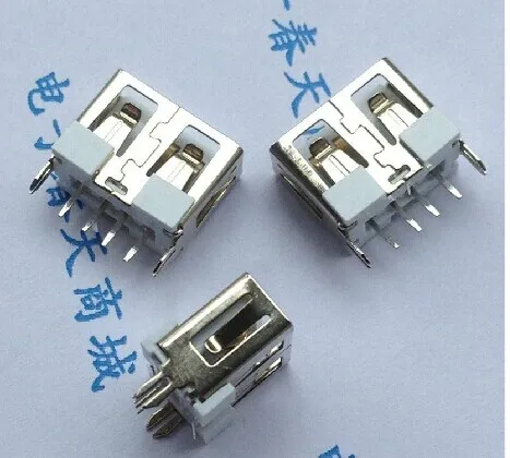 100 шт./лот USB тип A женский 10 0 короткий корпус розетки 180 градусов - купить по