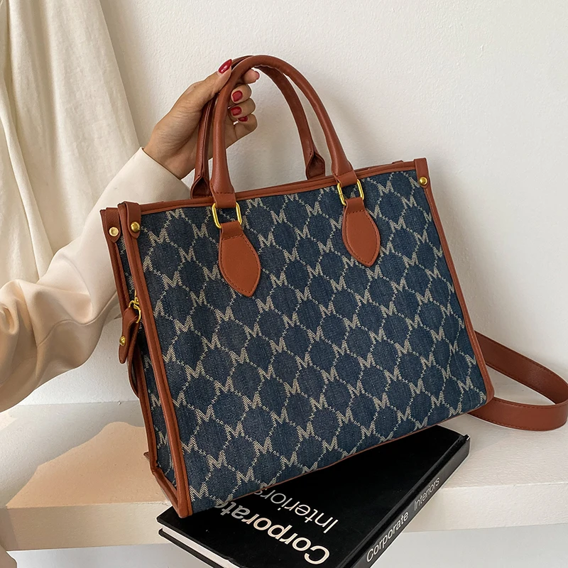 

2021 дизайнерская Холщовая Сумка через плечо с надписью, женская модная Ретро сумка, роскошная дизайнерская большая модная сумка-тоут