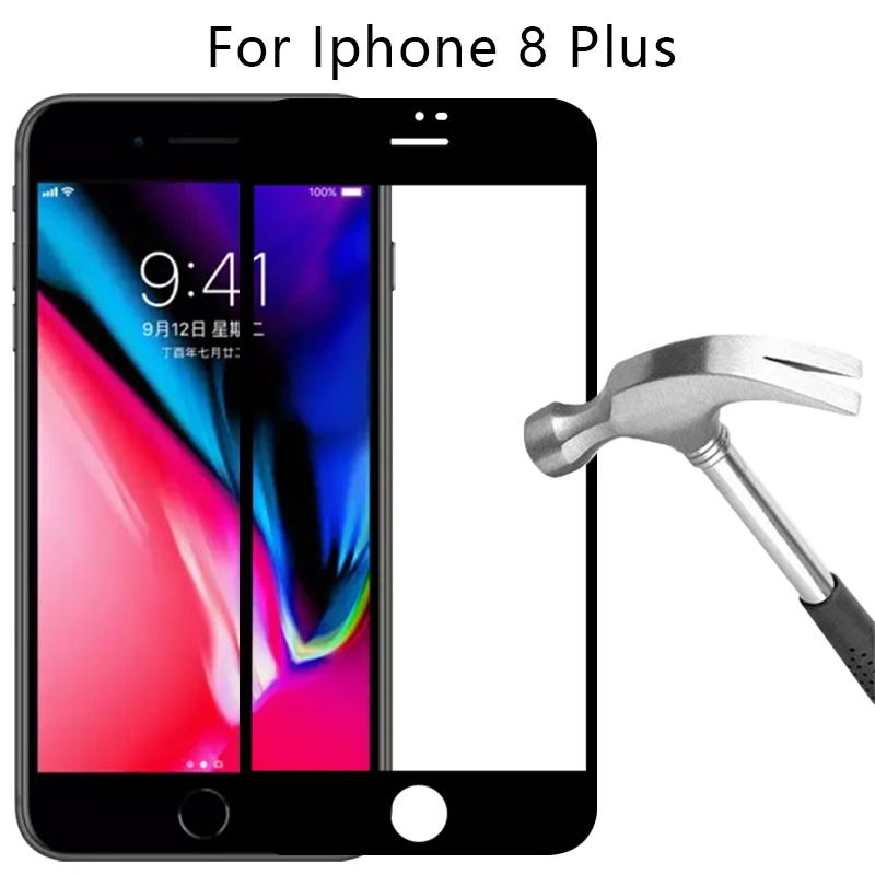 

protective glass for apple iphone 8 plus screen protector tempered glas on i phone 8plus safety film iphon aphone ifone aiphone