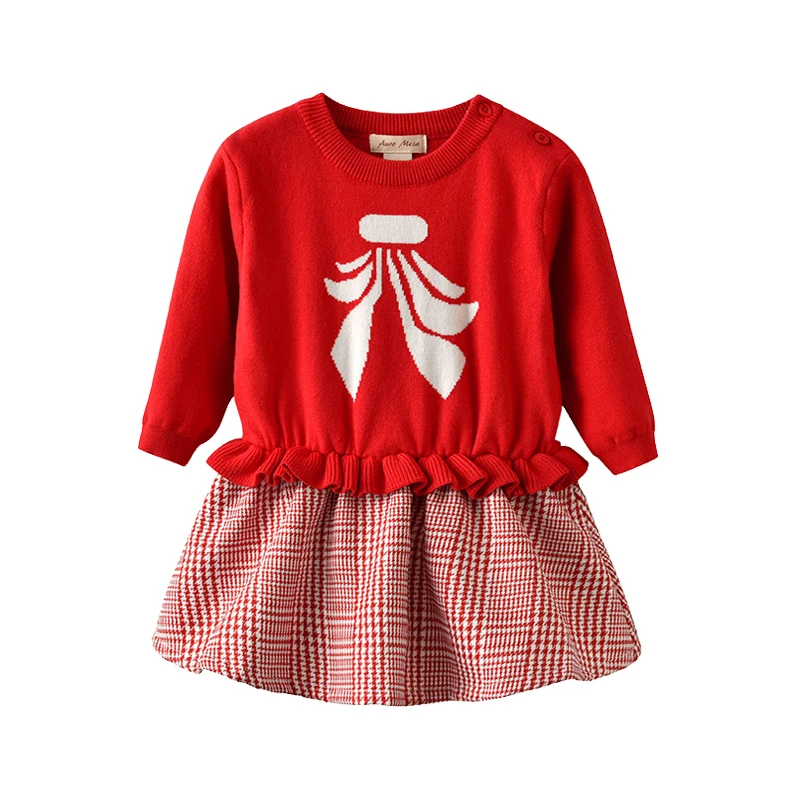 

Red Toddler Girl Winter Christmas Dress Long Sleeve Kids Girls Costumes Size 1 2 3 4 5 Year