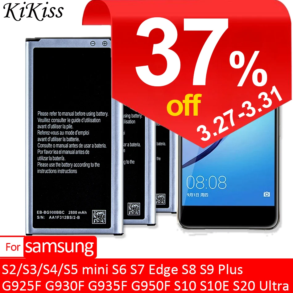 Аккумулятор для Samsung GALAXY S2 S3 S4 S5 mini S6 S7 Edge S8 S9 Plus S10 S10E S20 Ultra S6edge S7edge SM G925F G930F G935F