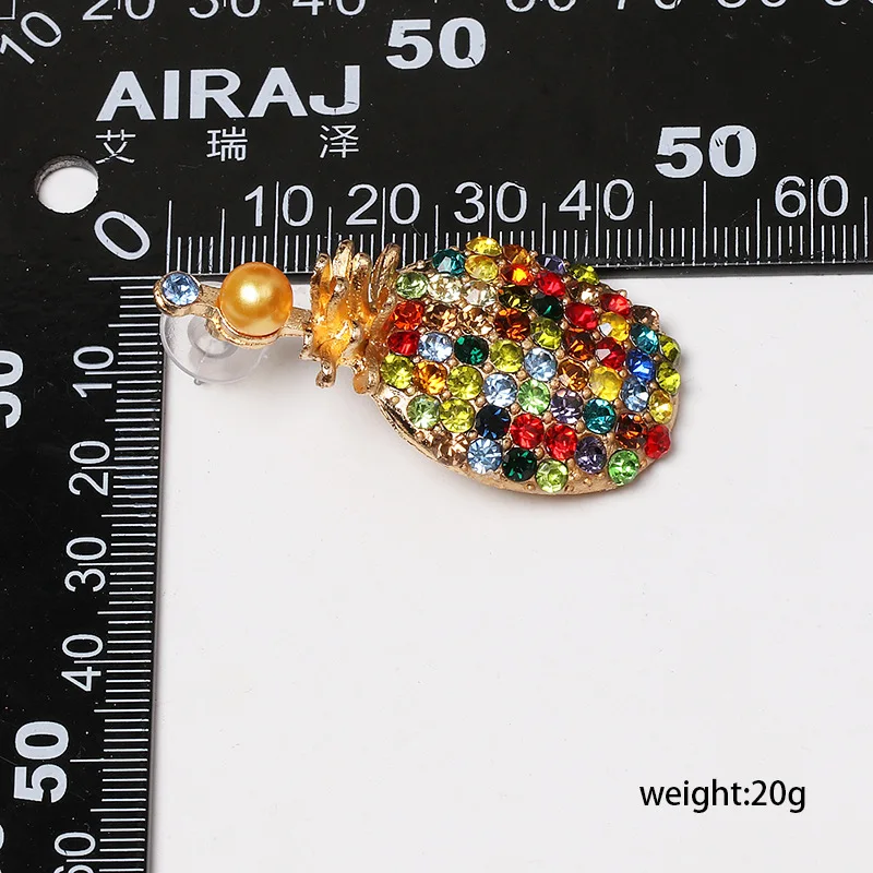 Cute Colorful White Pearl Pineapple Earrings for Women Girl Fruit Design High Quality Ear Jewelry Summer Fashion Gift | Украшения и