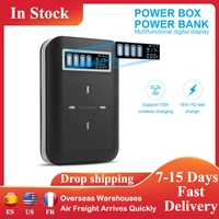 18650 battery case pd portable powerbank battery box wireless charger cases with lcd display 10w fast charging output power bank