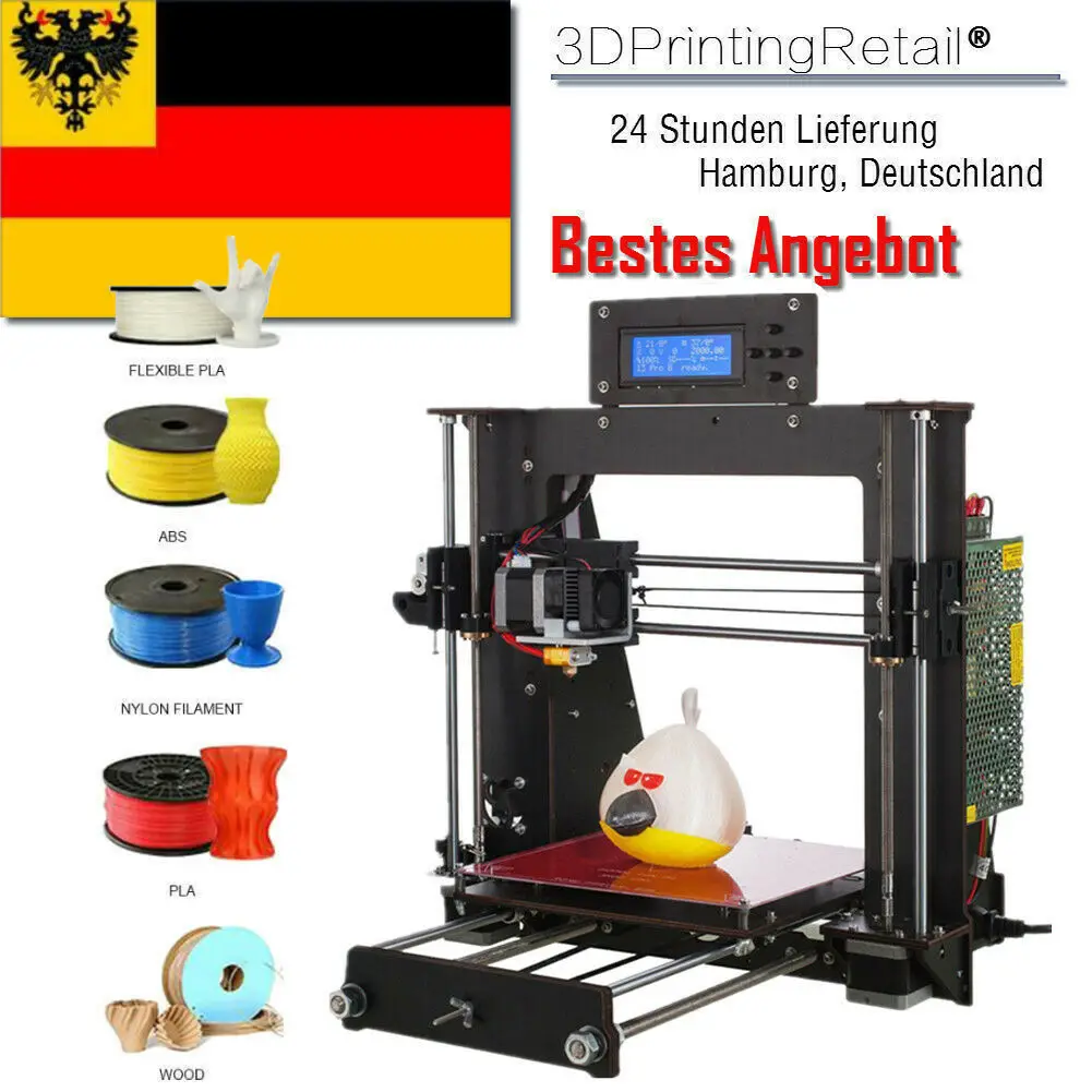 3D принтер Reprap Prusa i3 DIY MK8 с ЖК дисплеем|3D принтеры| |