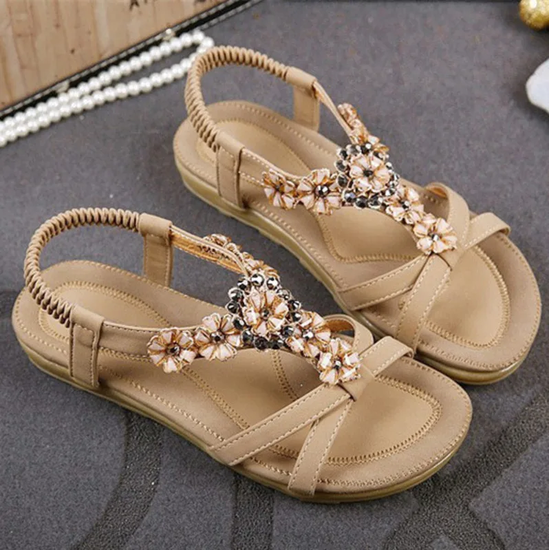 2019 новые богемные сандалии летние пляжные на плоской подошве женские легкие