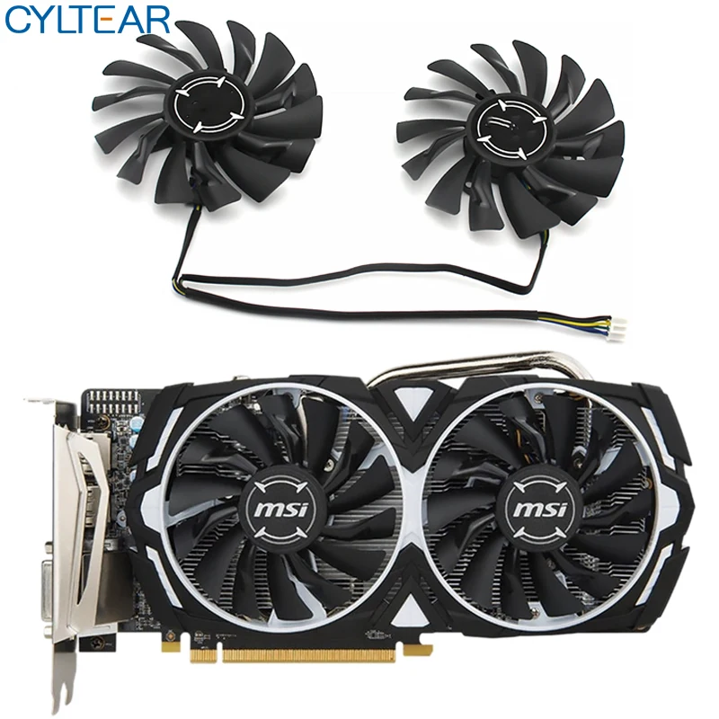 

2PCS/lot PLD09210B12HH 4Pin RX580 P106-100 Mining Fan For MSI RX 470 480 570 580 ARMOR Graphics Video Card Cooling Fans