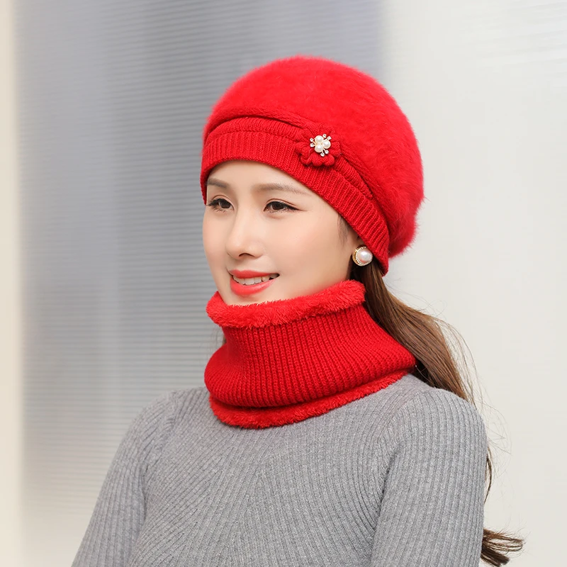 Новинка осенне-зимняя шапка Толстая бархатная теплая шерстяная вязаная шарф