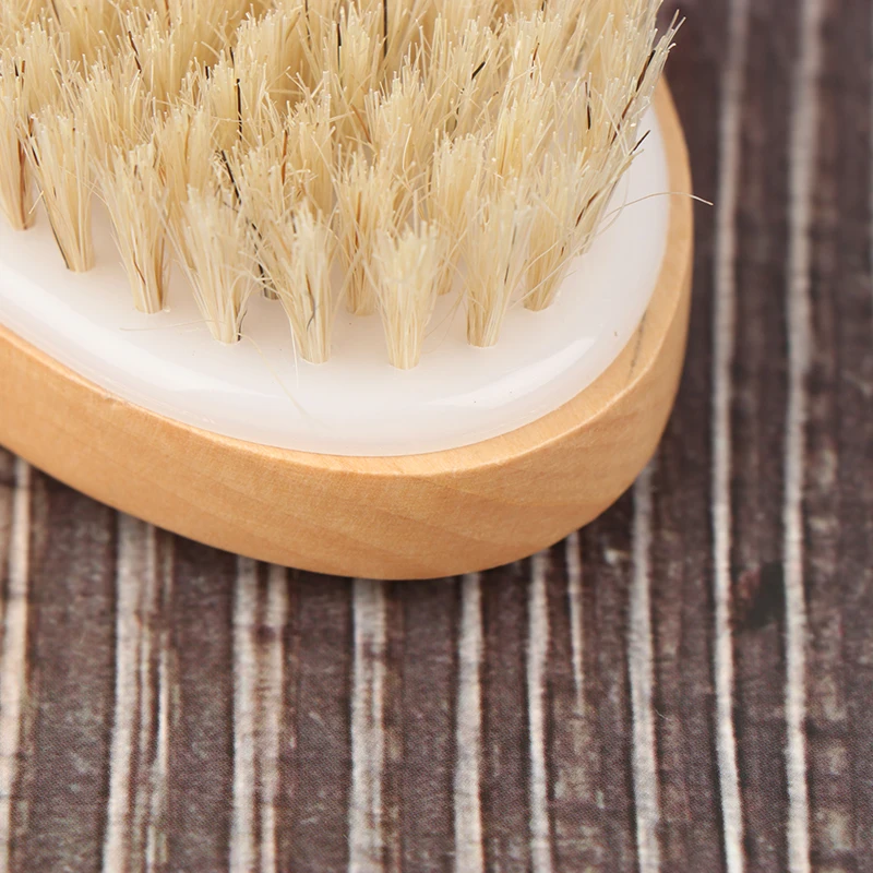 Щетка для сухого тела натуральная щетина кабана Органическая щетка сухой кожи из