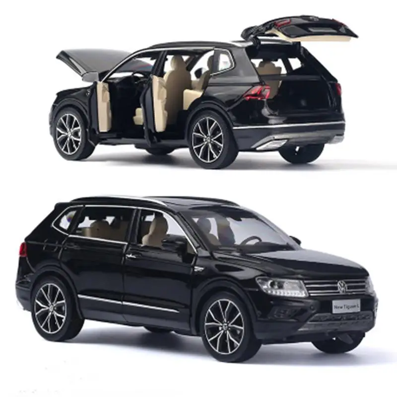 Akitoo Tiguan L модель автомобиля сплав моделирование модели внедорожника внедорожник звук и светильник оттягивать автомобиль 6 открытый подарок для общего пользования#2402 - Цвет: Черный