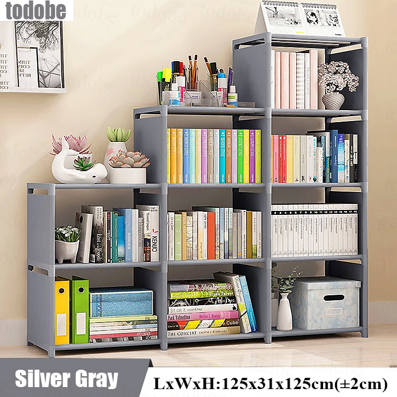 

Creative Modern Book Shelf Nonwoven Fabric Assembled Display Stand DIY Home Decor Bookcase Book Organizer Trapezoid Bookshelf