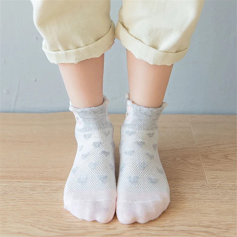 5 пар/лот Детские хлопковые носки Милые сетчатые Носки с рисунком для маленьких