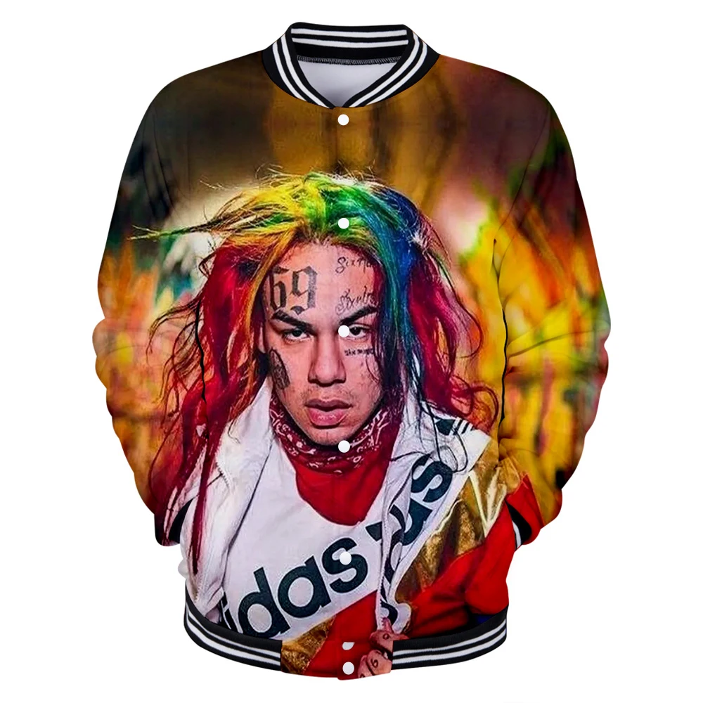 Радужная бейсбольная Униформа рэп 6ix9ine с принтом альбома GOOBA Rapper Tekashi69 для мужчин