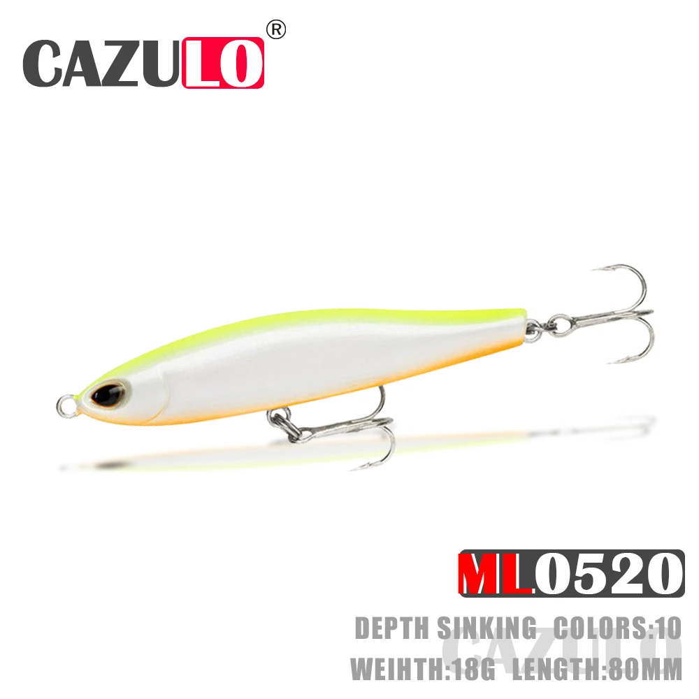 

Sinking Pencil Fishing Lure Accesorios Isca Artificial Weights 18g 80mm Bait Wobblers De Pesca Articulos Carp Fish Tackle Leurre