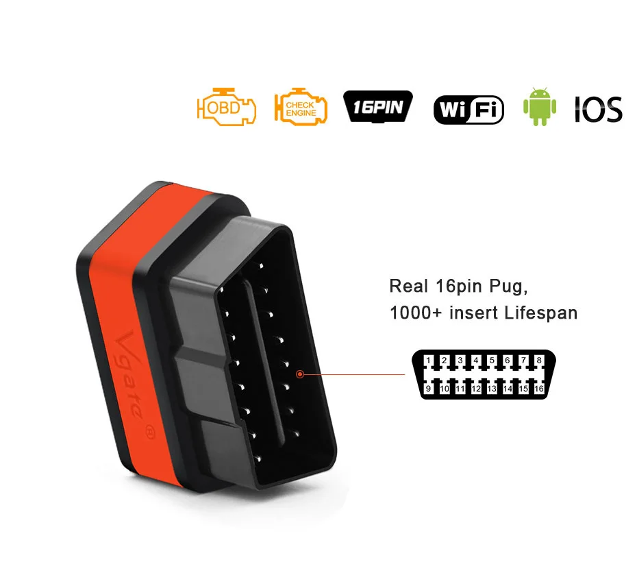 Автомобильный сканер Vgate iCar2 ELM327 obd2 Bluetooth Wi Fi OBD 2 ODB2 инструмент для сканирования