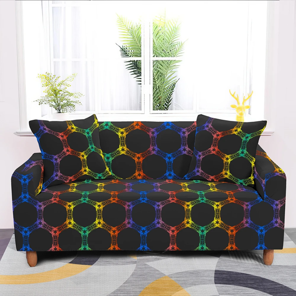 Elastic Spandex Geometric Sofa Cover Tight Wrap All-inclusive Sectional Couch Covers for Living Room Love Seat Furniture | Дом и сад