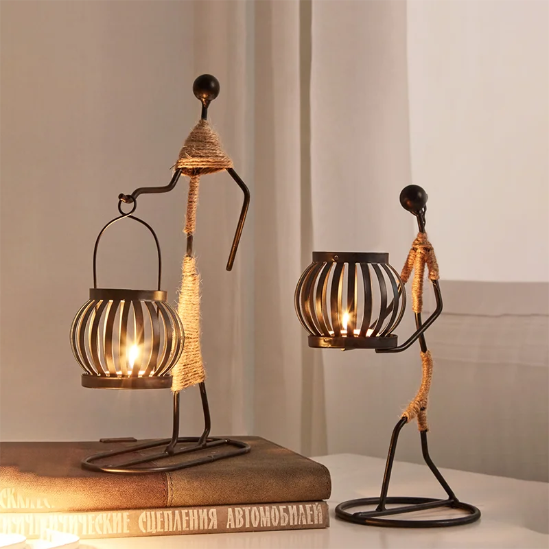 

Креативный Железный подсвечник для украшения дома, моделирующие подсвечники для кухни, ресторана, бара, Модный Железный Подсвечник