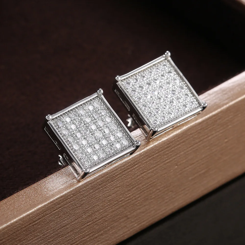 

Square Cubic Zircon Earrings For Elegant Women Trendy Simple Minimalist Stylish Girl's Daily Accessories Earring