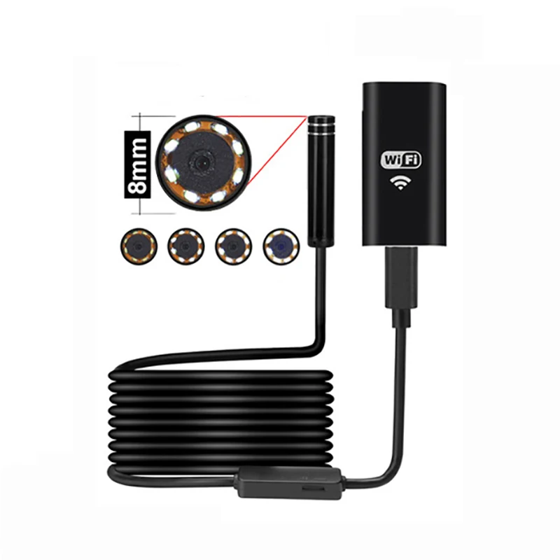 Antscope 1200 p/720 p Wifi эндоскоп камера для Iphone Android бороскоп Водонепроницаемая камера эндоскопическая 8 мм мягкая/Жесткая трубка iOS 40