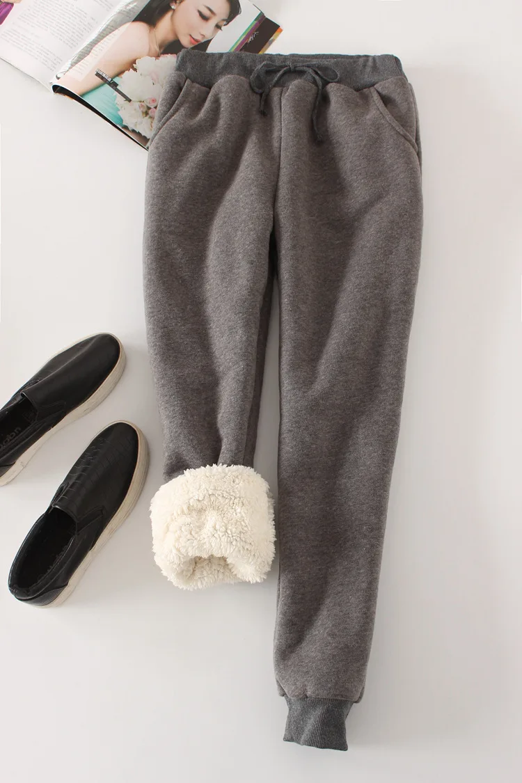 

9 Colors Casual Solid Thick Warm Loose Cashmere Pants Cotton Harlan Pants Oversize M-XXL For Daily Office Sport Winter Women